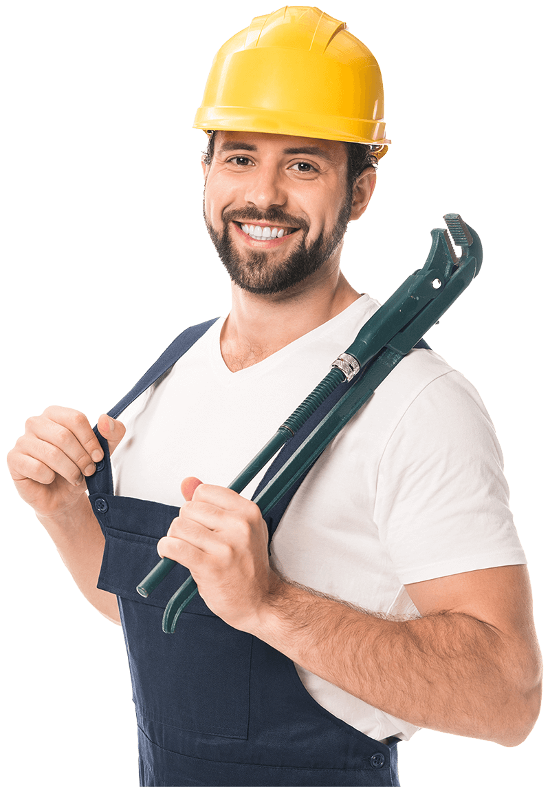 handsome happy workman holding adjustable wrench resize 1